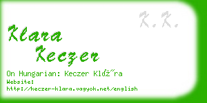 klara keczer business card